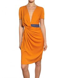 Vionnet | Yellow Draped Double Georgette Stretch Dress | Lyst
