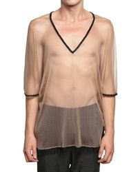 Ann Demeulemeester | Natural Pearl Piping Silk Mesh T-shirt for Men | Lyst