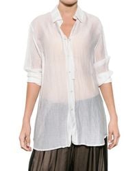 Ann Demeulemeester | White Cotton Voile Shirt | Lyst