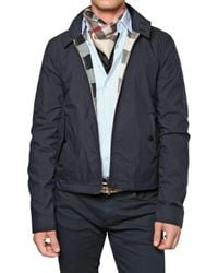 Burberry Brit | Blue Reversible Nylon & Cotton Sport Jacket for Men | Lyst