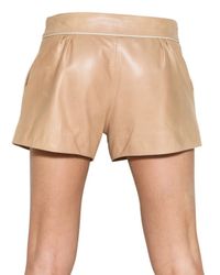 Chloé | Natural Nappa Leather Shorts | Lyst