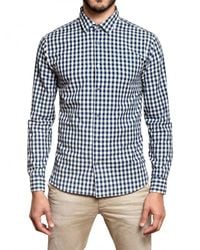 Closed | Blue Vichy Cotton Poplin Shirt for Men | Lyst