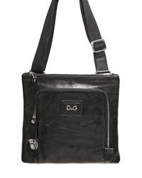 Dolce & Gabbana | Black Bufalo Flat Shoulder Bag for Men | Lyst