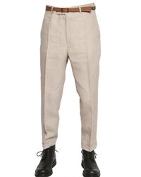 Dior Homme | Natural Linen Toile Cropped Trousers for Men | Lyst