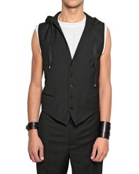 Dior Homme | Black Selvedge Hood Wool Toile Vest for Men | Lyst