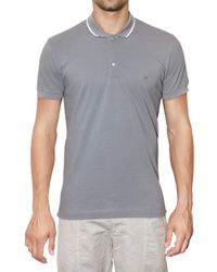 Dolce & Gabbana | Gray Contrasting Collar Cotton Pique Polo for Men | Lyst