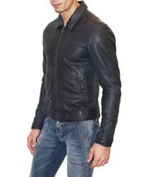 Dolce & Gabbana | Blue Washed Soft Nappa Leather Jacket for Men | Lyst