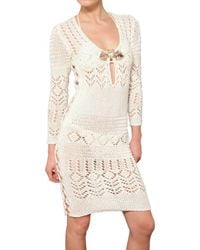 Emilio Pucci | White Jewelled Cotton Crochet Dress | Lyst