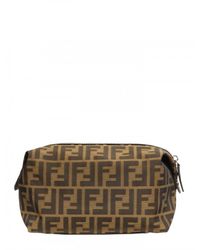 toiletry bags brown fendi zucca canvas
