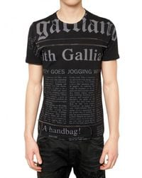 John Galliano | Black Micro Studded Gazette Jersey T-shirt for Men | Lyst