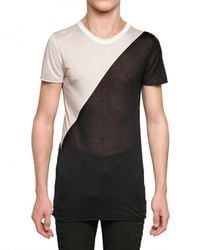 Gareth Pugh | Black Bicolored Modal Jersey Transparent T-shirt for Men | Lyst