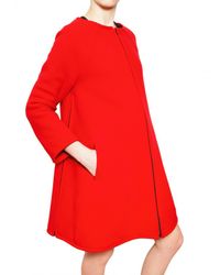 Gianluca Capannolo | Red A-line Zipped Stretch Wool Cloth Coat | Lyst