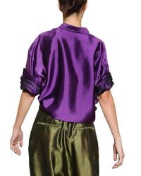 Haider Ackermann | Purple Oversize Silk Shantung Shirt | Lyst