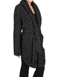 Jean-Pierre Braganza | Gray Merino Wool Heavy Knit Cardigan Coat | Lyst
