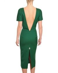 Jil Sander | Green Structured Viscose Canvas Dress | Lyst