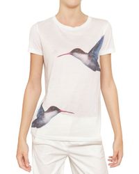 Jil Sander | White Hummingbird-print Cotton T-shirt | Lyst