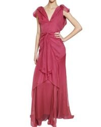John Galliano | Pink Silk Chiffon Dress | Lyst