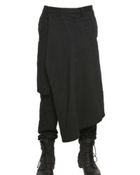Julius | Black Rayon Silk Twill Skirted Trousers for Men | Lyst