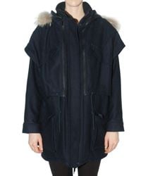 Kai-aakmann | Blue Removable Vest Wool Cloth Coat | Lyst