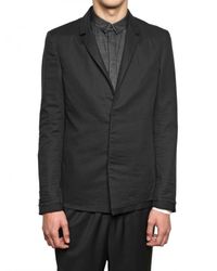 Kris Van Assche | Black Raw Cut Wool Voile On Twill Jacket for Men | Lyst