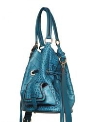 Lancel | Blue Premiere Flirt Leather Croco Print Shoul | Lyst