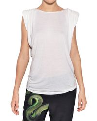 Lanvin | White Viscose Jersey Top | Lyst