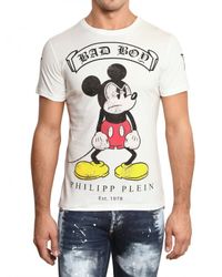 Philipp Plein Mickey Mouse Swarovski Jersey T-shirt in White for Men - Lyst