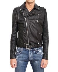 Balmain | Black Kiodo Leather Jacket for Men | Lyst