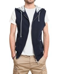 Balmain | Blue Bandana Hood Fleece Vest Sweatshirt for Men | Lyst