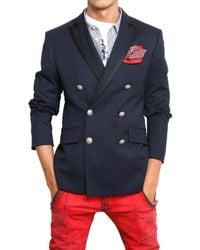 Balmain | Blue Cool Wool Double Breasted Jacket for Men | Lyst