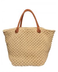 Ralph Lauren | Natural Woven Cotton Crochet Tote | Lyst