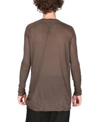 Rick Owens | Brown Unstable Cotton Jersey T-shirt for Men | Lyst