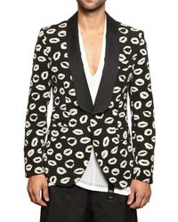 Tom Rebl | Black Lips Jacquard Cotton Canvas Jacket for Men | Lyst