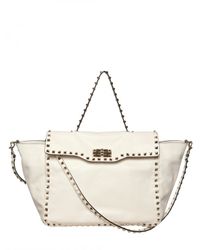 Valentino | White Rockstud Small Top Handle | Lyst