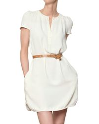 Vanessa Bruno Athé | White Crepe Chemisier Dress | Lyst