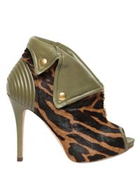 Alexander McQueen | Green 110mm Pony & Leather Faithful Boots | Lyst