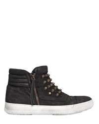 BB Bruno Bordese | Black Soft Nubuck Studded High Top Sneakers for Men | Lyst