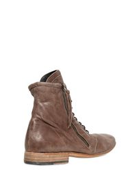 BB Bruno Bordese | Brown 20mm Leather Laced Low Boots for Men | Lyst