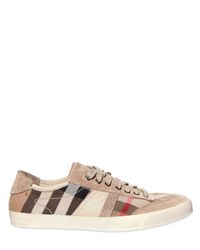 Burberry | Natural Oxford Classic Check Sneakers for Men | Lyst