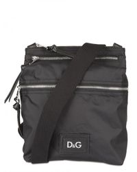 Dolce & Gabbana | Black Leather and Nylon Shoulder Bag for Men | Lyst