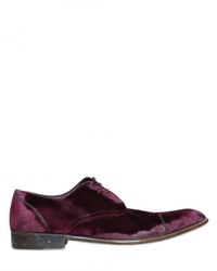 Dolce & Gabbana | Purple Stone Washed Velvet Lace-up Shoes for Men | Lyst