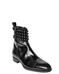 DSquared² | Black Brushed Calfskin Studded Low Boots for Men | Lyst