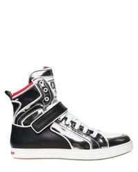 DSquared² | Black Mirrored High Top Calf Sneakers for Men | Lyst