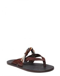 DSquared² | Brown Multicoloured Rope Calfskin Sandals for Men | Lyst
