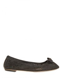 Ferragamo | Black My Lace Bow Flats | Lyst