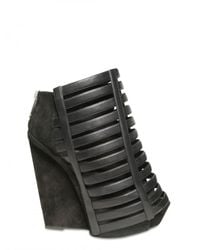Gareth Pugh | Black 120mm Suede and Leather Wedges | Lyst