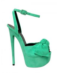 Giuseppe Zanotti | Blue 160mm Suede Bow Sandals | Lyst
