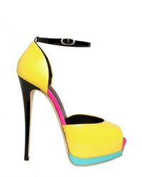 Giuseppe Zanotti | Yellow 140mm Patent Peep Toe Sandals | Lyst