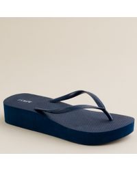 blue wedge flip flops