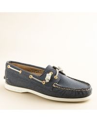 J.Crew | Blue Sperry Top-sider® Authentic Original 2-eye Boat Shoes in Twill | Lyst